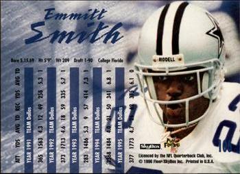 1996 SkyBox Impact Rookies #106 Emmitt Smith Back