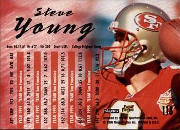 1996 SkyBox Impact Rookies #118 Steve Young Back