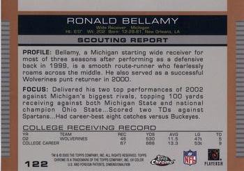 2003 Topps Draft Picks & Prospects - Chrome #122 Ronald Bellamy Back