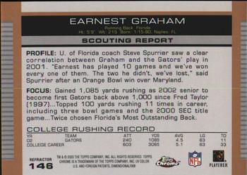 2003 Topps Draft Picks & Prospects - Chrome Gold Refractors #146 Earnest Graham Back