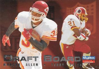 1996 SkyBox Impact Rookies - Draft Board #5 Marcus Allen / Terry Allen Front
