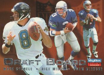 1996 SkyBox Impact Rookies - Draft Board #7 Mark Brunell / Rick Mirer / Drew Bledsoe Front