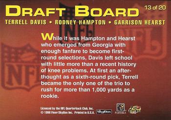 1996 SkyBox Impact Rookies - Draft Board #13 Terrell Davis / Rodney Hampton / Garrison Hearst Back