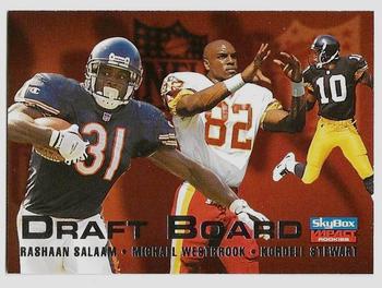 1996 SkyBox Impact Rookies - Draft Board #19 Rashaan Salaam / Michael Westbrook / Kordell Stewart Front