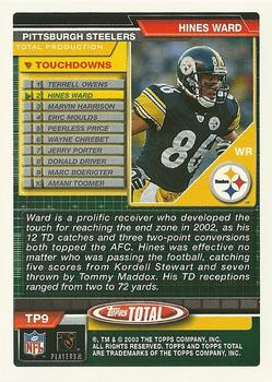 2003 Topps Total - Total Production #TP9 Hines Ward Back