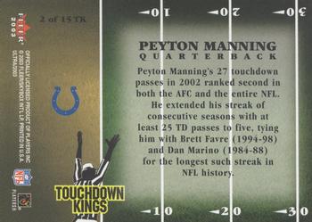 2003 Ultra - Touchdown Kings #2 TK Peyton Manning Back