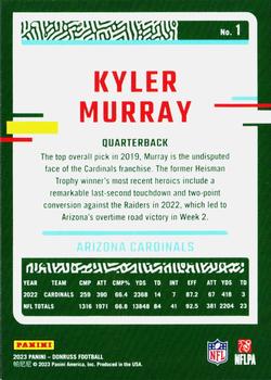2023 Donruss #1 Kyler Murray Back