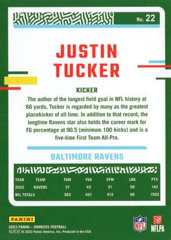 2023 Donruss #22 Justin Tucker Back