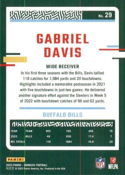 2023 Donruss #29 Gabriel Davis Back
