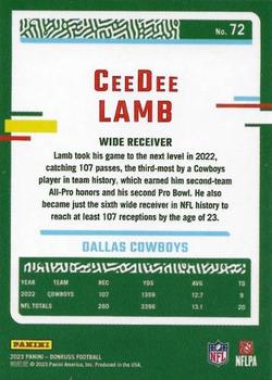 2023 Donruss #72 CeeDee Lamb Back