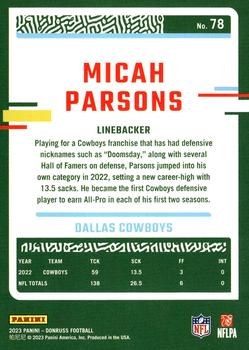2023 Donruss #78 Micah Parsons Back