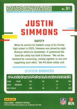 2023 Donruss #91 Justin Simmons Back