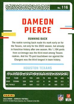 2023 Donruss #116 Dameon Pierce Back