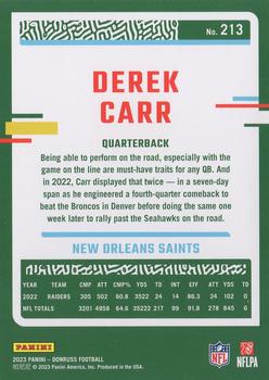 2023 Donruss #213 Derek Carr Back