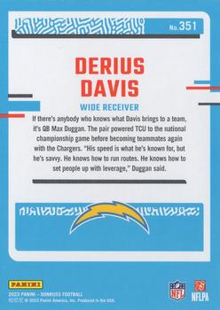 2023 Donruss #351 Derius Davis Back