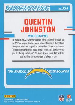2023 Donruss #353 Quentin Johnston Back