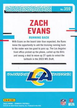 2023 Donruss #359 Zach Evans Back