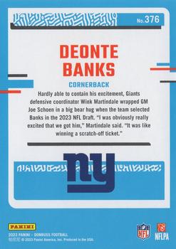 2023 Donruss #376 Deonte Banks Back