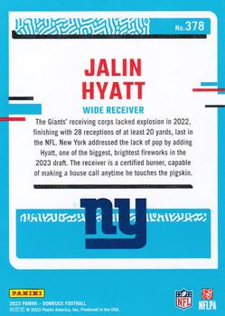 2023 Donruss #378 Jalin Hyatt Back