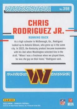 2023 Donruss #398 Chris Rodriguez Jr. Back
