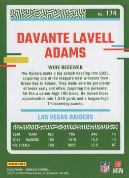 2023 Donruss #174 Davante Adams Back