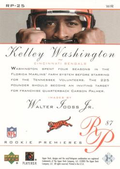 2003 Upper Deck - Rookie Premieres #RP-25 Kelley Washington Back