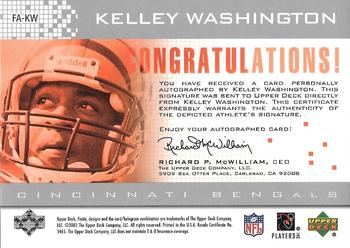 2003 Upper Deck Finite - Autographs #FA-KW Kelley Washington Back