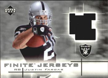 2003 Upper Deck Finite - Jerseys #FJ-JF Justin Fargas Front
