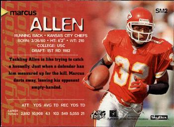 1996 SkyBox SkyMotion #SM2 Marcus Allen Back