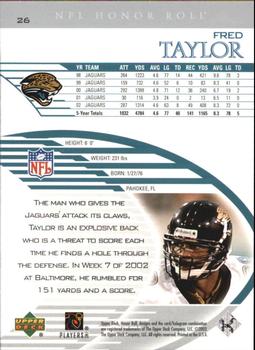 2003 Upper Deck Honor Roll - Silver #26 Fred Taylor Back