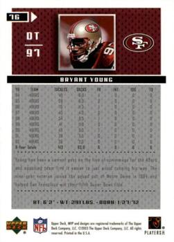 2003 Upper Deck MVP - Silver #76 Bryant Young Back