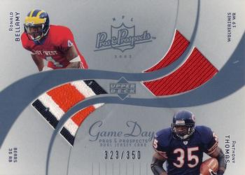 2003 Upper Deck Pros & Prospects - Game Day Jersey Duals #DJC-BT Ronald Bellamy / Anthony Thomas Front
