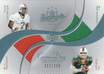 2003 Upper Deck Pros & Prospects - Game Day Jersey Duals #DJC-LD Byron Leftwich / Ken Dorsey Front