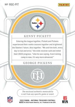 2022 Panini National Treasures - Rookie NFL Gear Combo Materials Holo Silver #RGC-PIT Kenny Pickett / George Pickens Back