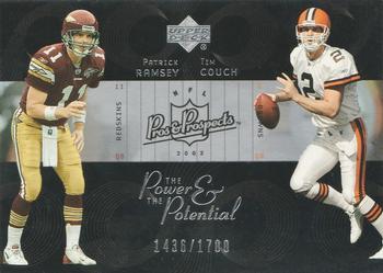2003 Upper Deck Pros & Prospects - The Power and the Potential #PP3 Patrick Ramsey / Tim Couch Front