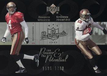 2003 Upper Deck Pros & Prospects - The Power and the Potential #PP25 Marquise Walker / Keyshawn Johnson Front