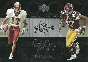 2003 Upper Deck Pros & Prospects - The Power and the Potential #PP26 Cliff Russell / Rod Gardner Front