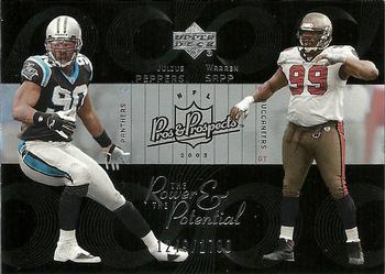 2003 Upper Deck Pros & Prospects - The Power and the Potential #PP28 Julius Peppers / Warren Sapp Front