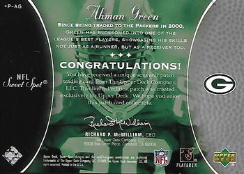 2003 Upper Deck Sweet Spot - Classics #P-AG Ahman Green Back