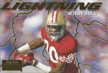 1996 SkyBox Premium - Thunder and Lightning #5 Jerry Rice Front