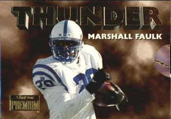1996 SkyBox Premium - Thunder and Lightning #3 Marshall Faulk Front