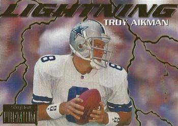 1996 SkyBox Premium - Thunder and Lightning #1 Troy Aikman Front