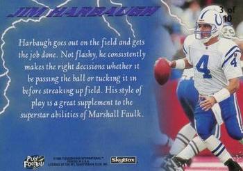 1996 SkyBox Premium - Thunder and Lightning #3 Jim Harbaugh Back