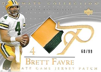 2003 Upper Deck Ultimate Collection - Ultimate Game Jersey Patches #GJP-BF Brett Favre Front