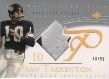 2003 Upper Deck Ultimate Collection - Ultimate Game Jersey Patches #GJP-FT Fran Tarkenton Front
