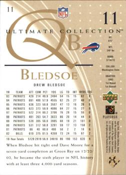 2003 Upper Deck Ultimate Collection - Gold #11 Drew Bledsoe Back