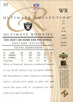 2003 Upper Deck Ultimate Collection - Gold #83 Teyo Johnson Back