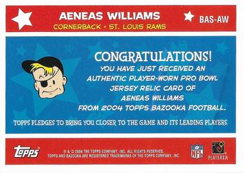 2004 Bazooka - All-Stars Jerseys #BAS-AW Aeneas Williams Back