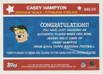 2004 Bazooka - All-Stars Jerseys #BAS-CH Casey Hampton Back