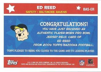 2004 Bazooka - All-Stars Jerseys #BAS-ER Ed Reed Back